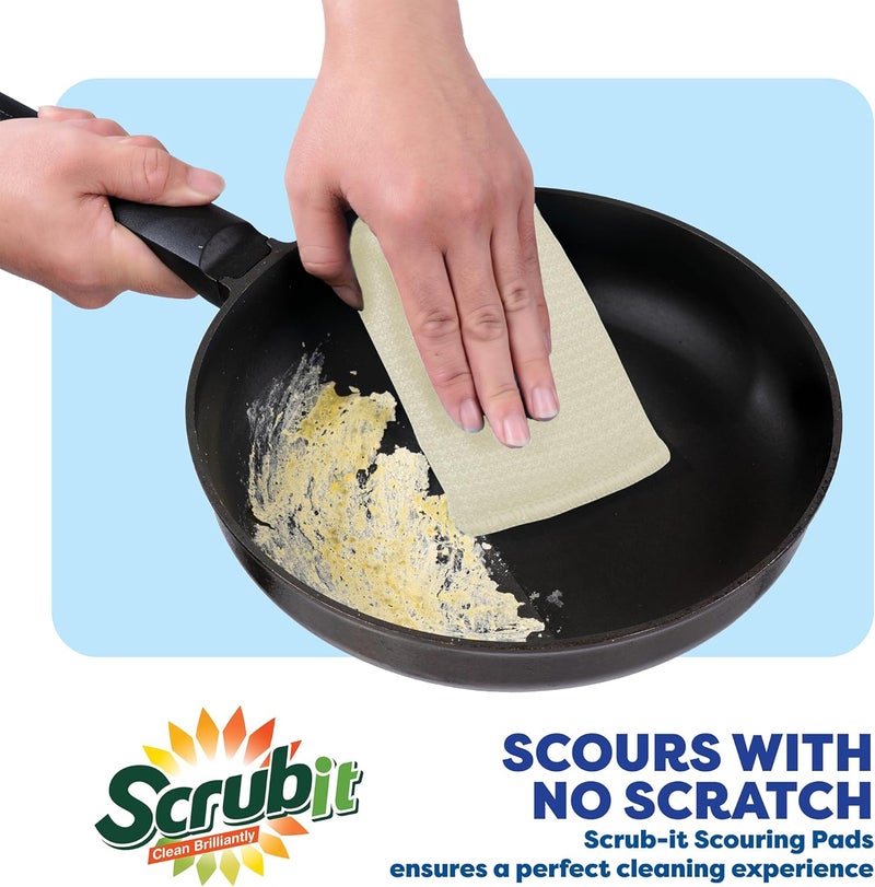 SCRUBIT Multi-Purpose Scouring Pad by Scrub-It - Non-Scratch Cleaning Dobie Pads for Pots, Pans, Dishes, Utensils & Non-Stick Cookware - Sponge Scrubbers Use for Kitchen, Bathroom & More (6 Pack) - Image 3